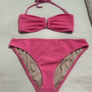 Shade & Shore Pink Textured Bikini